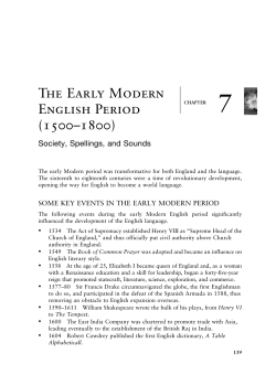 The Early Modern English Period (1500&ndash;1800)