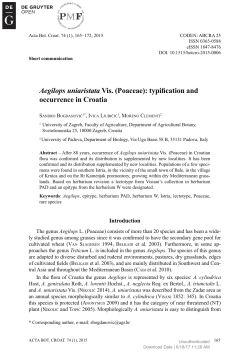 Aegilops uniaristata Vis. (Poaceae): typification and occurrence in