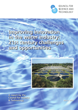 Improving innovation in the water industry