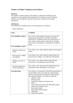 Number of Online Trading System Failures