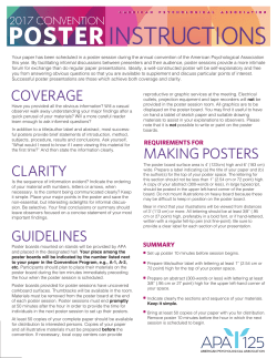 poster instructions - American Psychological Association