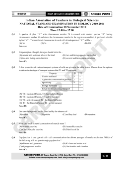 Biology Olympiad (NSEB ) 2010
