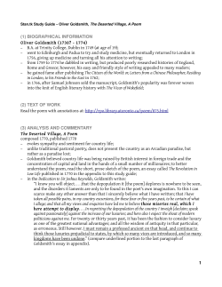 Study guide, Oliver Goldsmith, “The Deserted Village”
