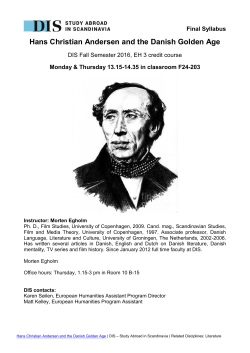 Hans Christian Andersen and the Danish Golden Age
