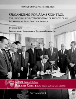 Organizing for Arms Control: The National Security Implications of
