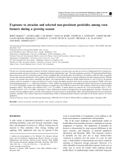 Exposure to atrazine and selected non-persistent pesticides