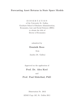 Forecasting Asset Returns in State Space Models Dominik Boos