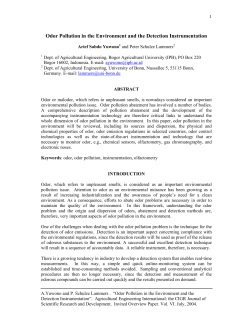 Odor Pollution in the Environment and the Detection