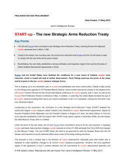 START-up - The new Strategic Arms Reduction Treaty