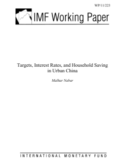 Targets, Interest Rates, and Household Saving in Urban China
