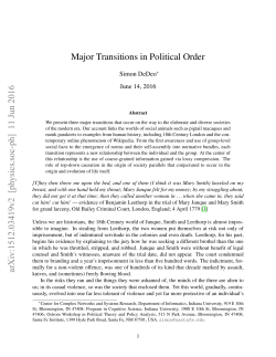 Major Transitions in Political Order arXiv