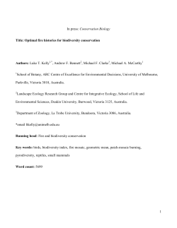 1 In press: Conservation Biology Title: Optimal fire histories for