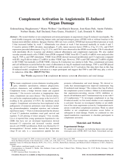 Complement Activation in Angiotensin II&ndash;Induced Organ Damage