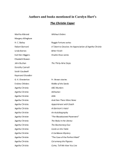 Authors and books mentioned in Carolyn Hart`s The Christie Caper