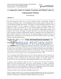 A Comparative Study of Aesthetic, Economic and Political Values of