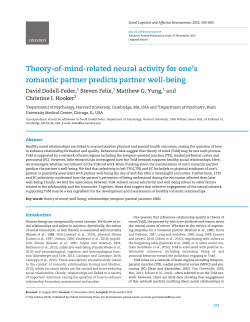 Theory-of-mind-related neural activity for one`s romantic partner