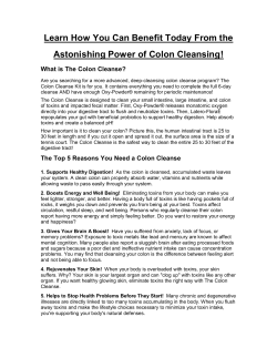 The Benefits of a Colon Cleanse