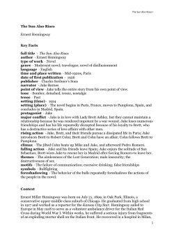 The Sun Also Rises author - Mercer Island School District