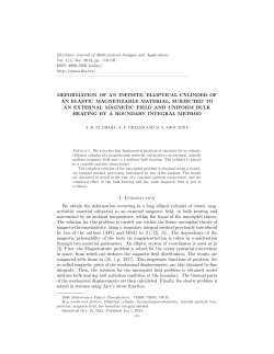 deformation of an infinite, elliptical cylinder of an elastic