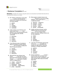 Sentence Completion 2 - English for Everyone