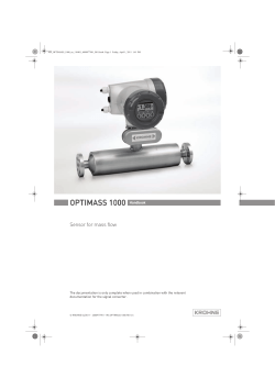 Krohne OPTIMASS 1000 Coriolis Mass Flow Meter
