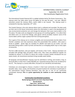 INTERNATIONAL COASTAL CLEANUP September 19, 2015 Site