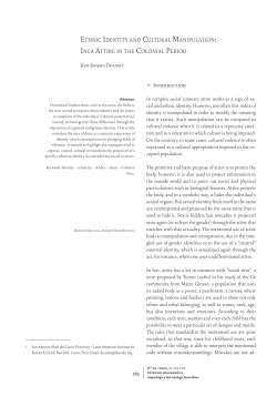 Ethnic idEntity and cultural Manipulation: inca attirE