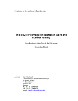 The issue of semantic mediation in word and number naming