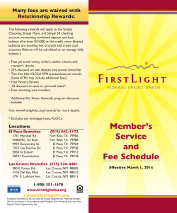 Member`s Service and Fee Schedule - First Light Federal Credit Union