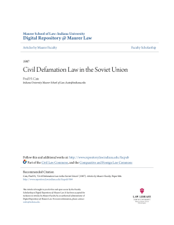 Civil Defamation Law in the Soviet Union