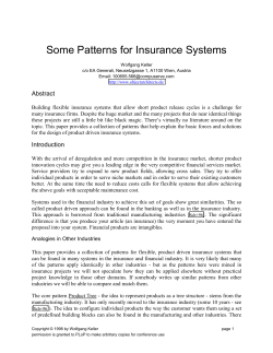 Some Patterns for Insurance Systems