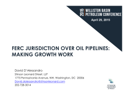ferc jurisdiction over oil pipelines: making growth work