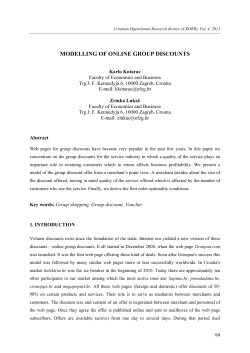 MODELLING OF ONLINE GROUP DISCOUNTS