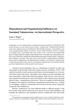 Dispositional and Organizational Influences on