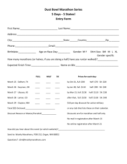 Dust Bowl Marathon Series 5 Days - 5 States