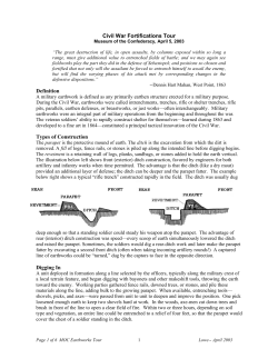 Civil War Fortifications Tour Definition Types of Construction Digging