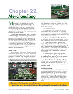 Chapter 22, Merchandising