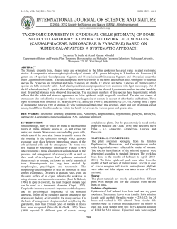 TAXONOMIC DIVERSITY IN EPIDERMAL CELLS (STOMATA) OF