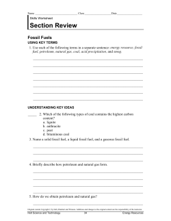 Section Review Fossil Fuels