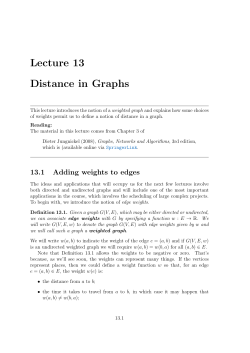 Notes: Distances in Graphs