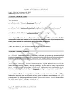 EXHIBIT A TO ORDINANCE NO. 2016-03 Double Underlined words