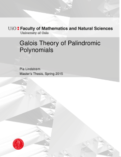 Galois Theory of Palindromic Polynomials