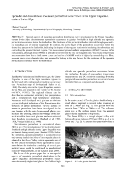 Sporadic and discontinous mountain permafrost occurrence in the