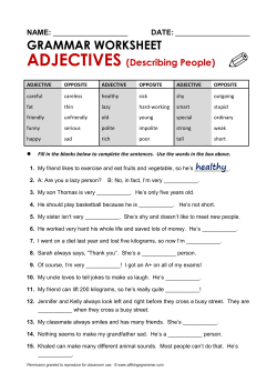 grammar worksheet adjectives