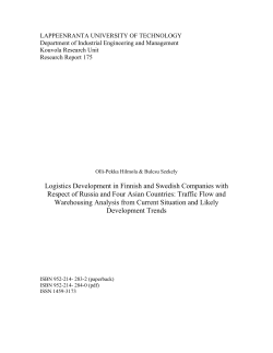 Logistics Development in Finnish and Swedish Companies
