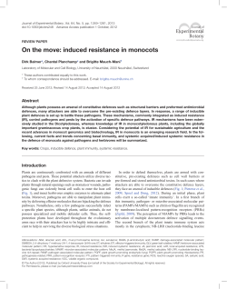 On the move: induced resistance in monocots