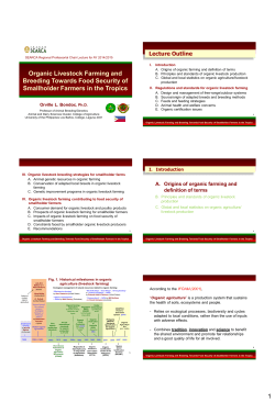 1 Organic Livestock Farming and Breeding Towards Food