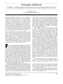 Emerging Adulthood