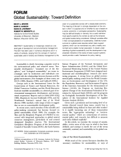Global sustainability: Toward definition | SpringerLink