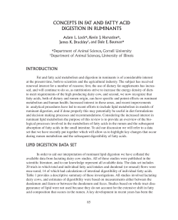 Concepts in Fat and Fatty Acid Digestion in Ruminants